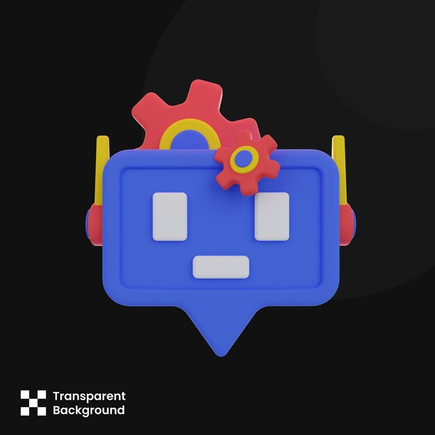 Photo 3d illustration Chatbot Maintenance 3d icon 3d element Graphic Elements design element 3d rendering
