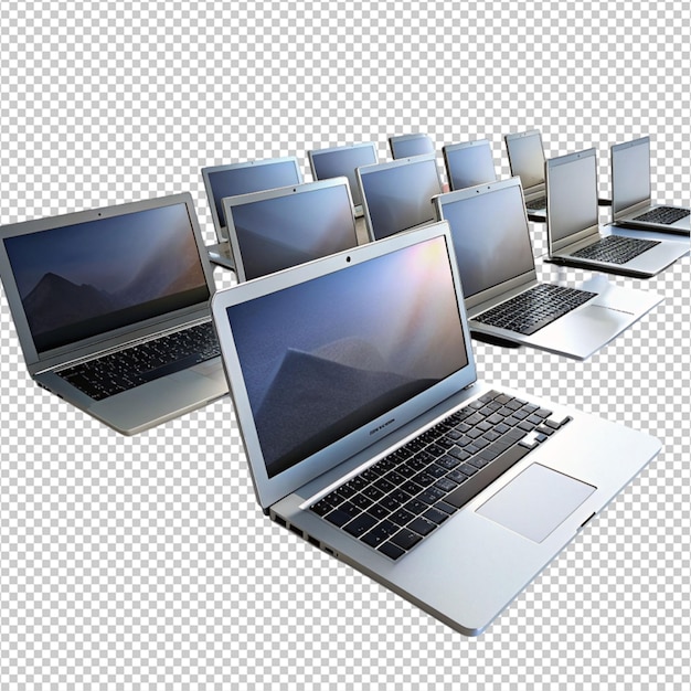 photo 3d laptops on white background