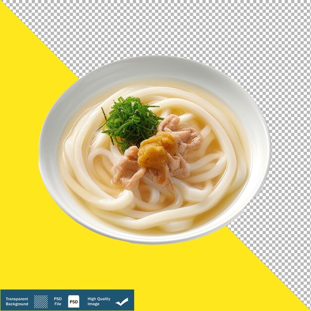 Une Photo Alimentaire De Kitsune Udon Sur Un Bol Ou Une Assiette Blancs à Fond Transparent Png Psd