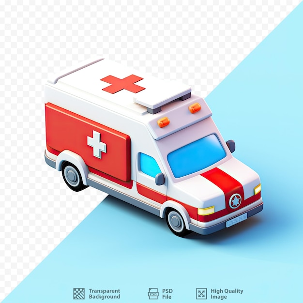 PSD une photo d'une ambulance avec une croix rouge sur le dessus.