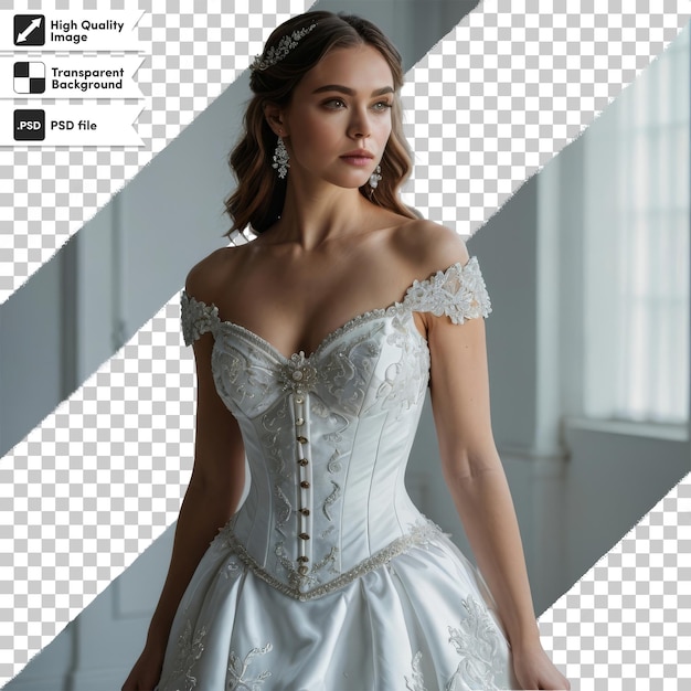 PSD une photo d'une femme en robe de mariée