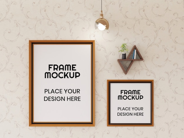 Photo Frame Mockup sul muro