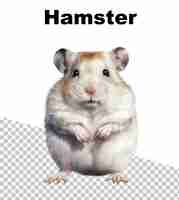 PSD une photo d'un hamster avec le titre hamster en haut.