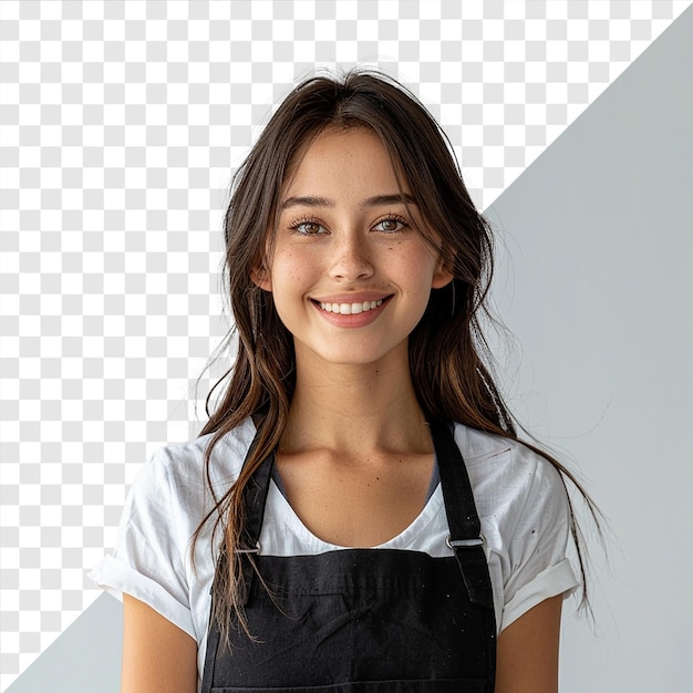 PSD photo d'une jeune femme attrayante sur un fond transparent