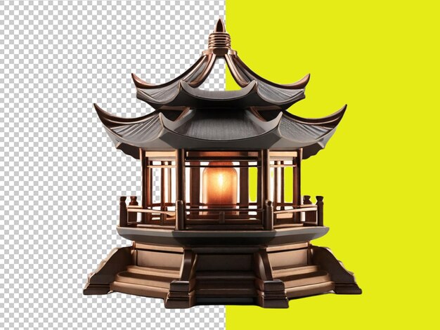 PSD photo d'une lampe de pagode chinoise sur un fond transparent