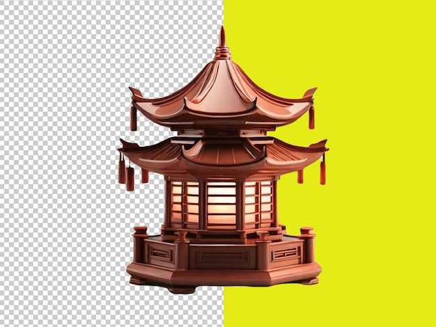 PSD photo d'une lampe de pagode chinoise sur un fond transparent