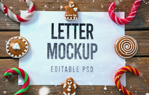 PSD photo de lettre de noël