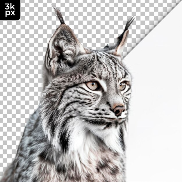 PSD une photo d'un lynx avec une image d'un loup dessus