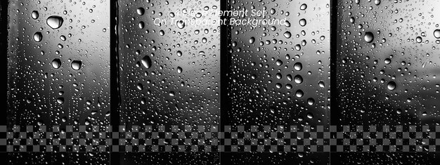 Une Photo En Noir Et Blanc D'une Fenêtre Avec Des Gouttes D'eau Sur Un Fond Transparent