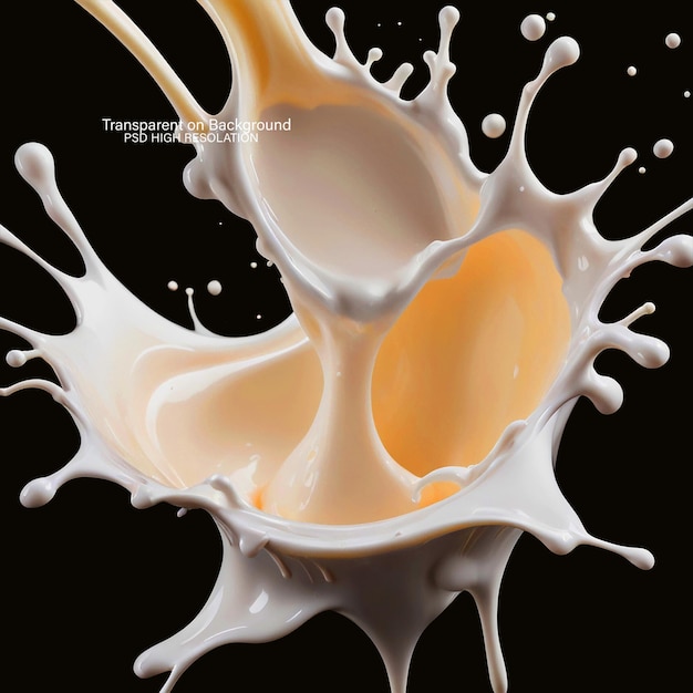 Photo of a milk splash over a light background