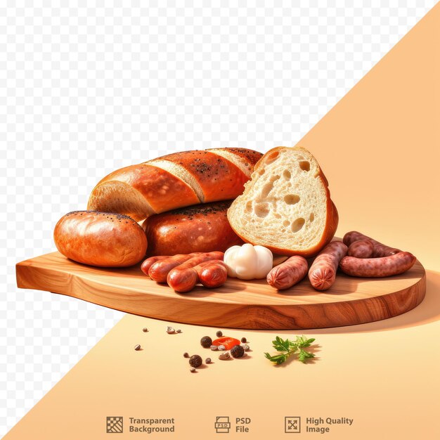 PSD une photo de pain et une miche de pain sur une planche à découper en bois.