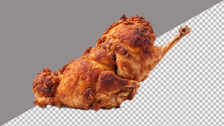 PSD photo de pattes de poulet frites isolées sur un fond transparent