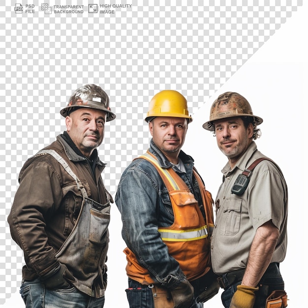 PSD photo portrait of a happy engineer worker man working on a construction site