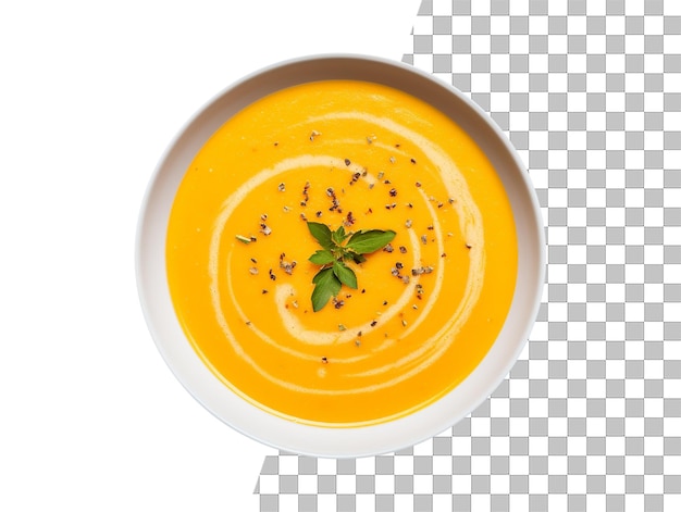 Une photo de soupe délicieuse avec un fond transparent