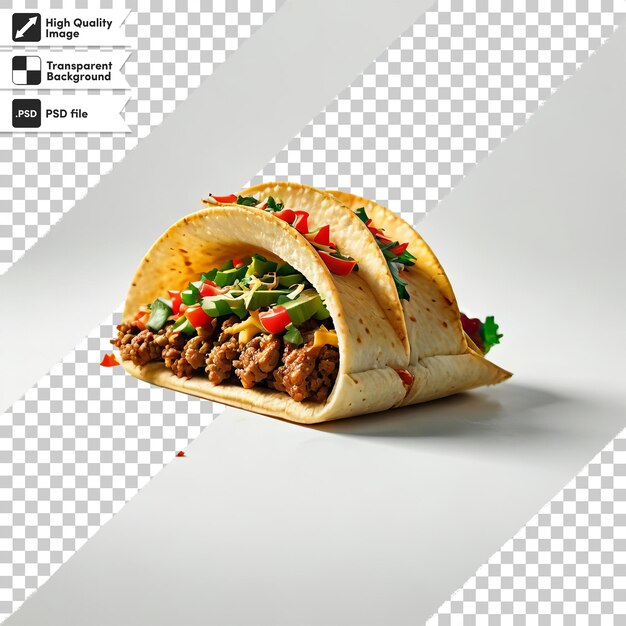 PSD une photo d'un taco qui dit taco en bas