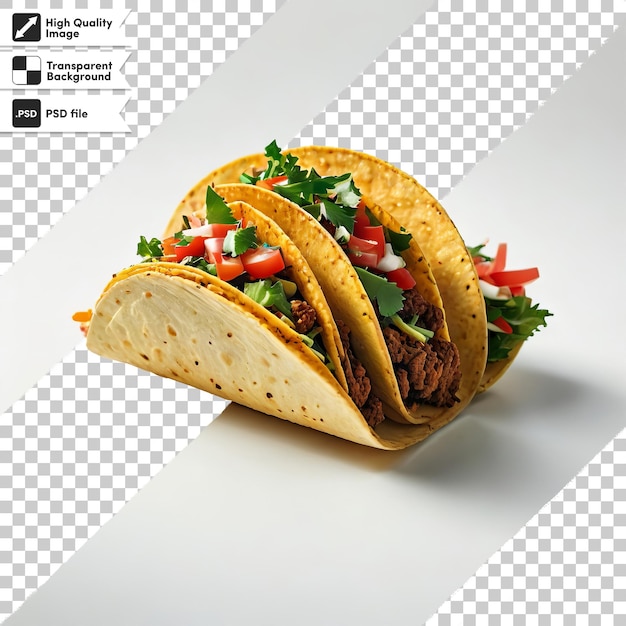 PSD une photo de tacos tacos et tortillas de la société qui est de la société de tortillas