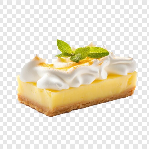 PSD une photo d'une tarte au citron rectangulaire sur fond transparent psd