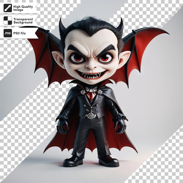 PSD une photo d'un vampire avec un costume noir et une cravate rouge