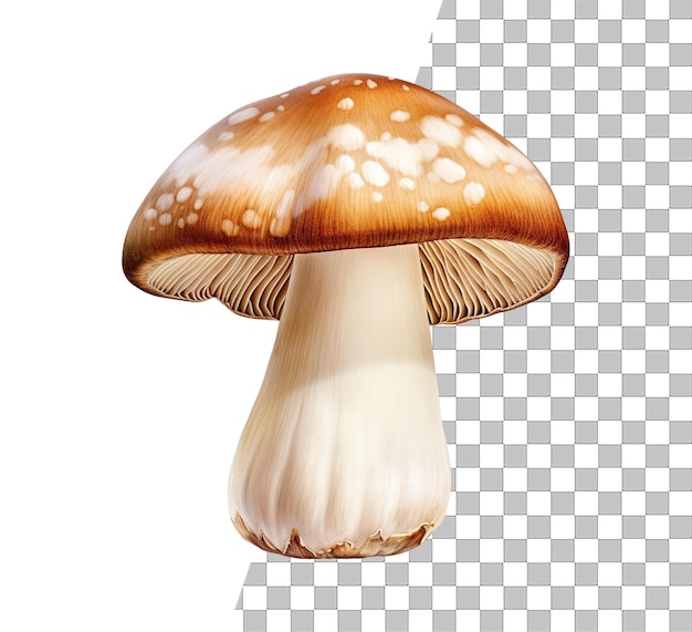 Photo végétale de champignon isolée avec fond transparent