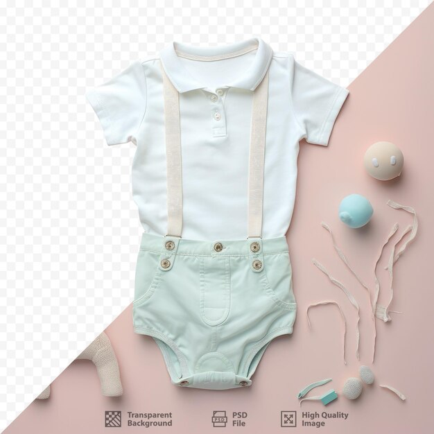 PSD une photo de vêtements et d'accessoires pour bébé.