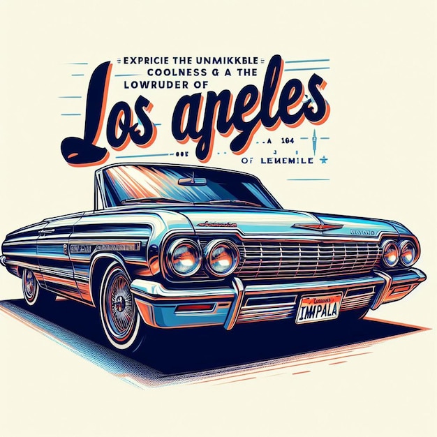 Une Photo De Voiture Chevy Impala Lowrider De 1964 Isolée Sur Un Fond Blanc