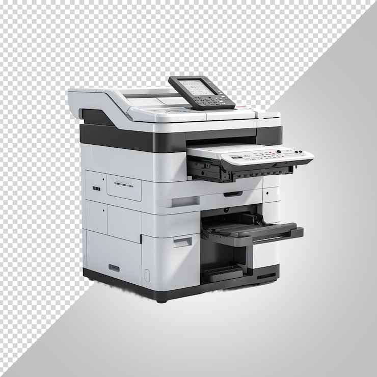 PSD photocopiers isolated on white background