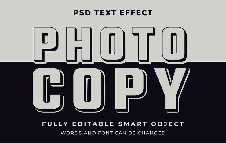 PSD photocopy retro vintage graphic style editable text effect