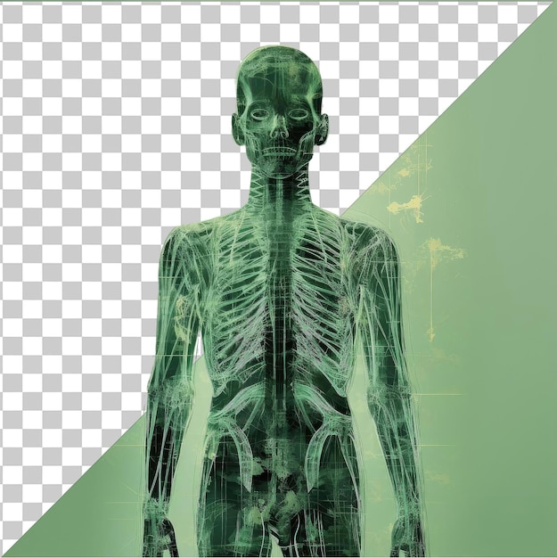 Photographe Réaliste Technicien De Rayons X _ S Résultats De Rayons X Squelette Humain Devant Un Fond Vert