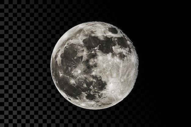 Photographie de la pleine lune sur un fond transparent