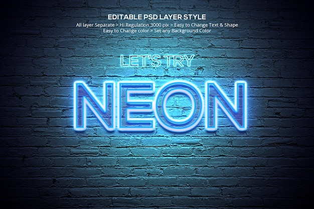 PSD photoshop-neon-ebenenstile