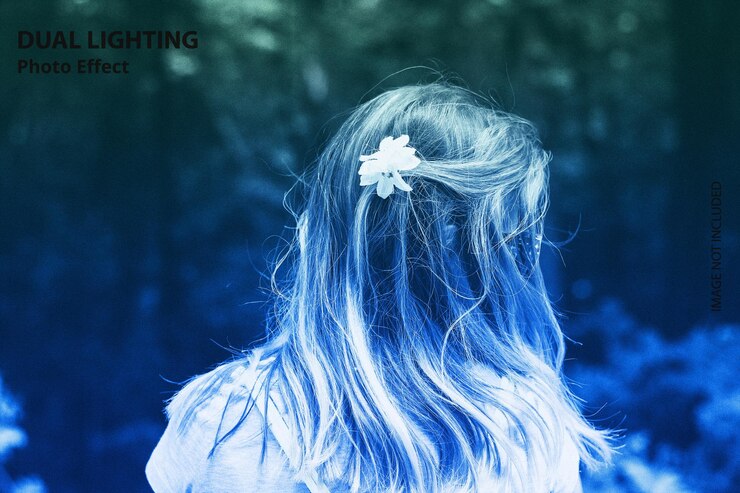 PSD photoshop rire couleur d'éclairage conception d'effet photo
