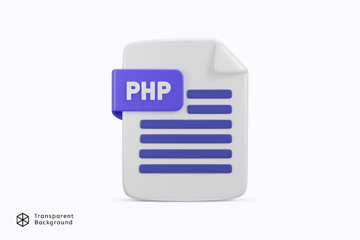 PSD php programing language file format icon 3d rendering vector illustration