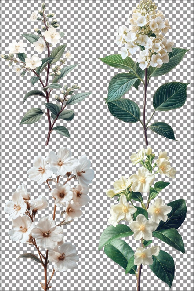Phumelia en flor PNG aislado hiperrealista con fondo transparente y claro muy detallado