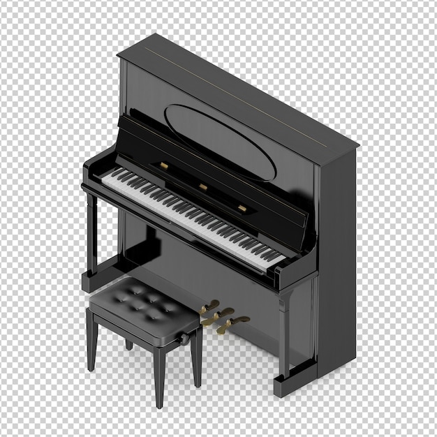 PSD piano clássico isométrico