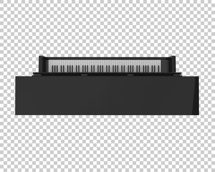 PSD piano isolado em fundo transparente ilustração de renderização 3d