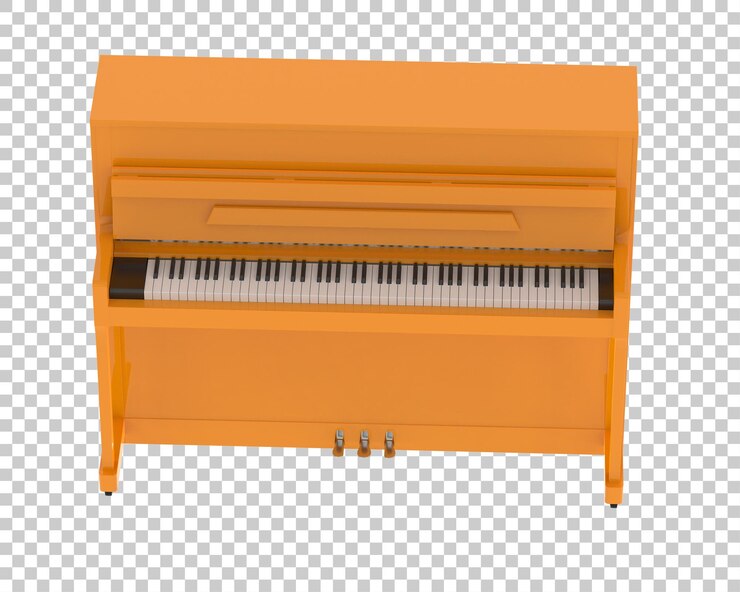PSD piano isolado em fundo transparente ilustração de renderização 3d