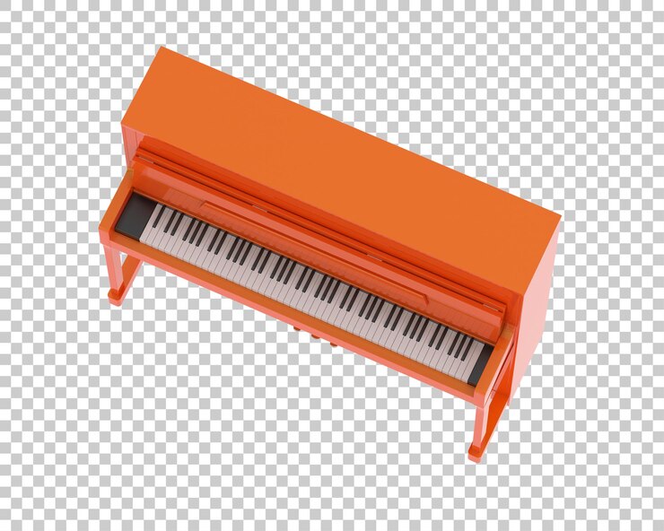 PSD piano isolado em fundo transparente ilustração de renderização 3d