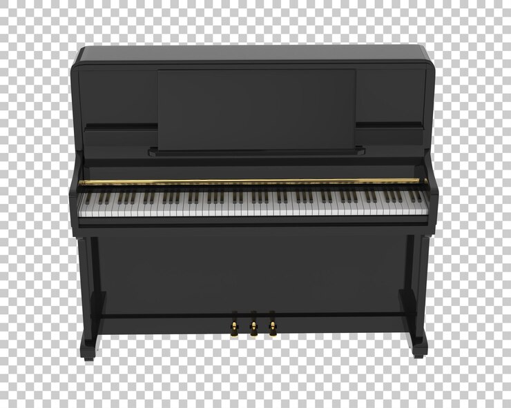PSD pianoforte isolato su sfondo trasparente illustrazione del rendering 3d