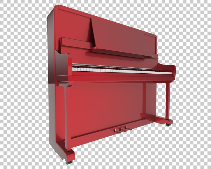 PSD pianoforte isolato su sfondo trasparente illustrazione del rendering 3d