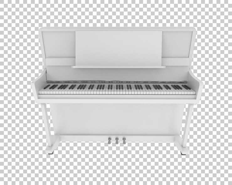 PSD pianoforte isolato su sfondo trasparente illustrazione del rendering 3d