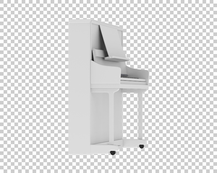 PSD pianoforte isolato su sfondo trasparente illustrazione del rendering 3d