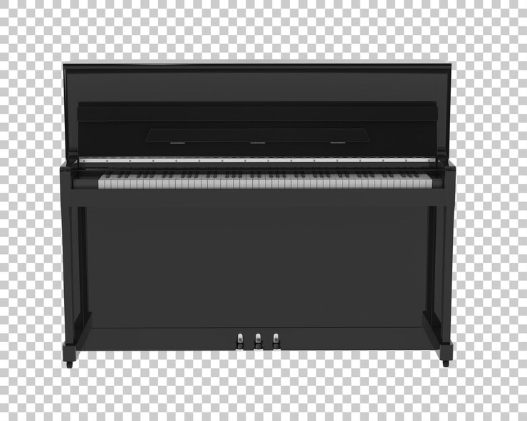 PSD pianoforte isolato su sfondo trasparente illustrazione del rendering 3d