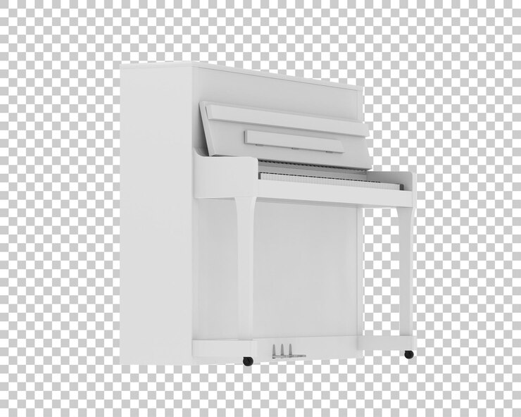 PSD pianoforte isolato su sfondo trasparente illustrazione del rendering 3d