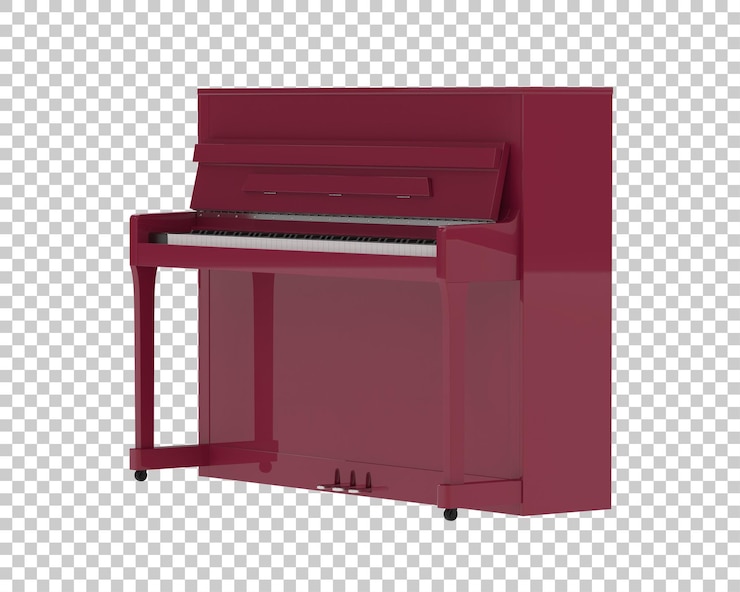 PSD pianoforte isolato su sfondo trasparente illustrazione del rendering 3d
