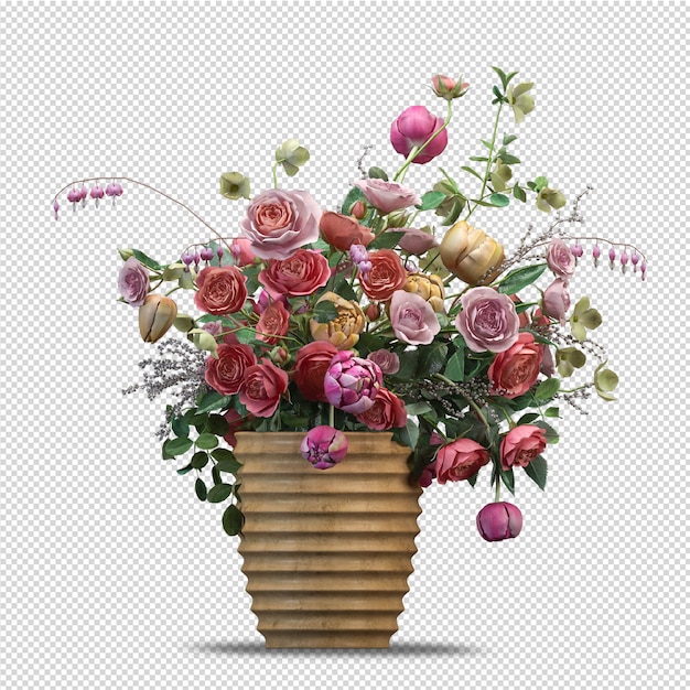 Pianta di bellezza Fiore nel rendering 3d isolato