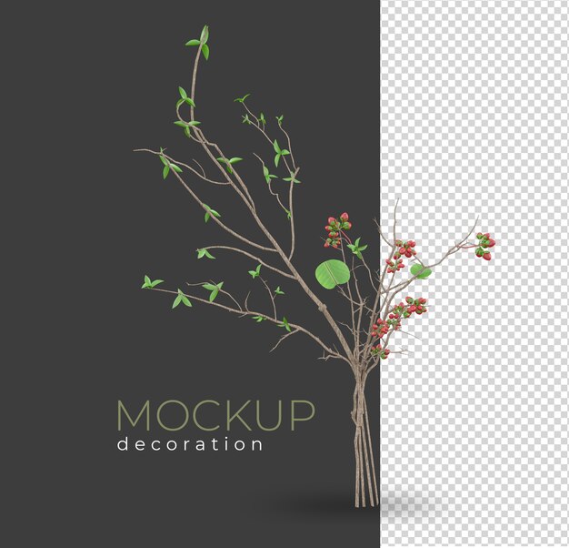 Pianta nel mockup isolato decorazioni di rendering