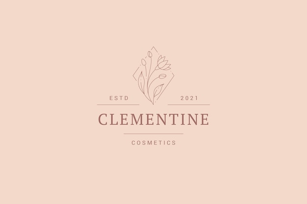 Pianta organica di fiori di giglio elegante fragranza naturale logo design minimalista