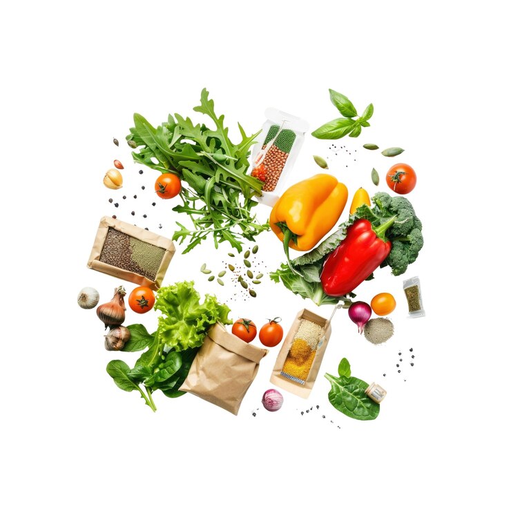 PSD piantare semi di verdure su uno sfondo bianco