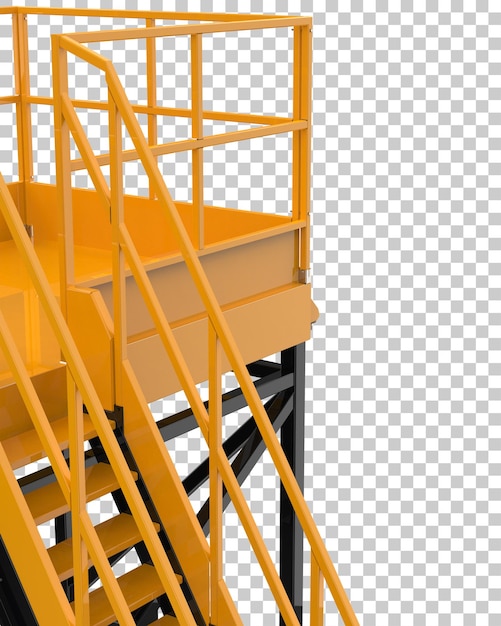 Piattaforma industriale isolata su sfondo trasparente illustrazione del rendering 3d