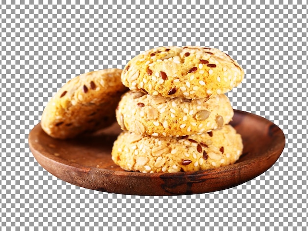 Piatto di biscotti con sfondo trasparente